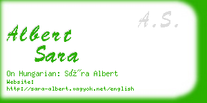 albert sara business card